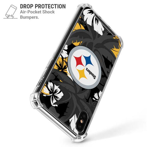 NFL Pittsburgh Steelers Tropical Print iPhone XS Max Clear Case